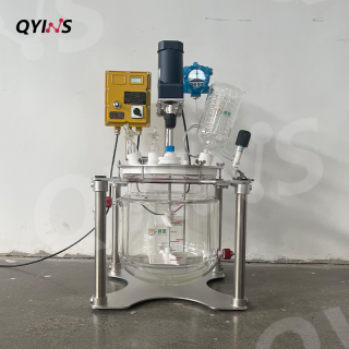 桌面型四氟釜蓋雙層玻璃反應(yīng)釜10L、20L、30L